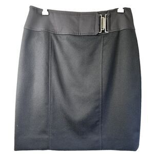 Carlisle Black Wool/Cashemere Blend A-line Knee-Length Lined Skirt Sz 8